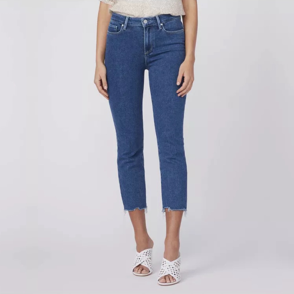 Paige Cindy High Rise Slim Crop Jean In Imperial Blue, Size 31